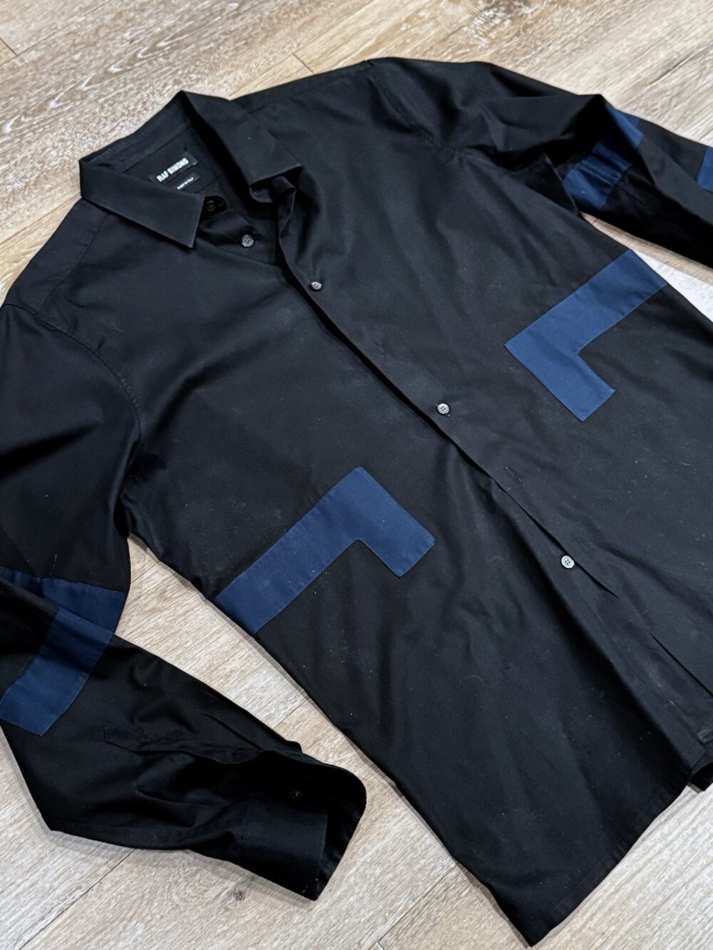 Archival Raf Simons Geometric Patch / Tape Design Shirt - 2010 Velcro collection